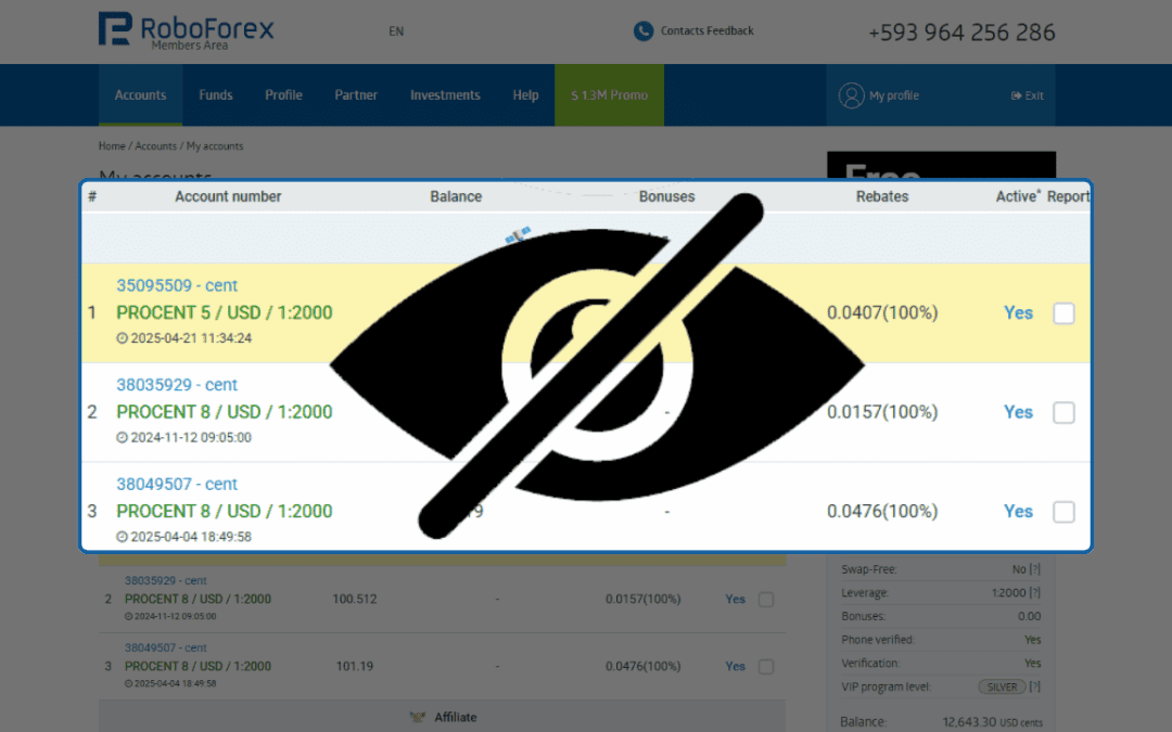 Hiding your trading account